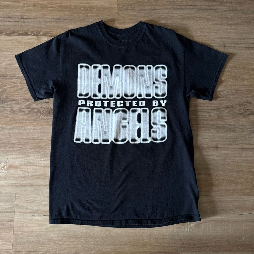 VLONE X Nav Demons Protected By Angels Black Shirt Size Medium Street Wear Hype